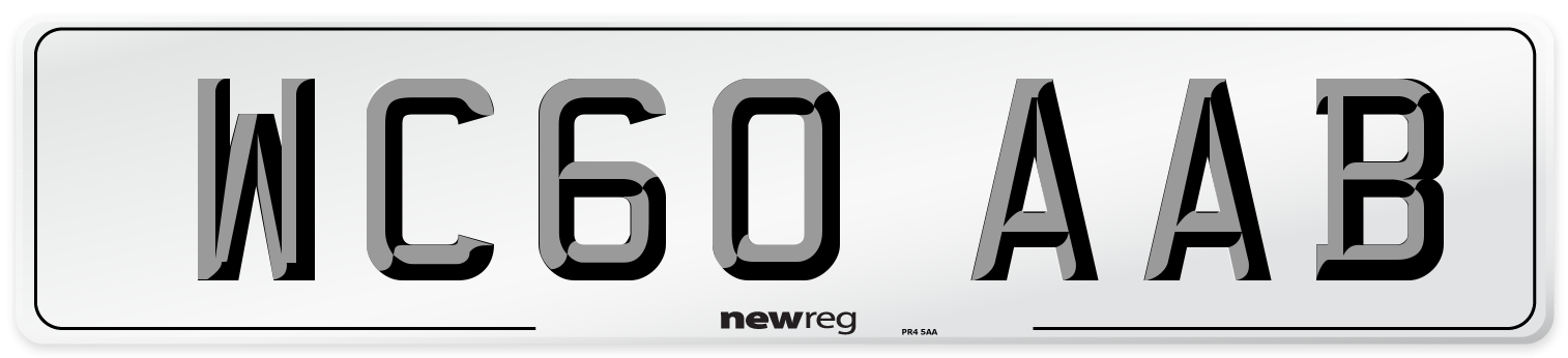 WC60 AAB Number Plate from New Reg